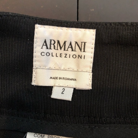 Amani Collezioni black striped wool blend trouser pants size 2 - Picture 8 of 15